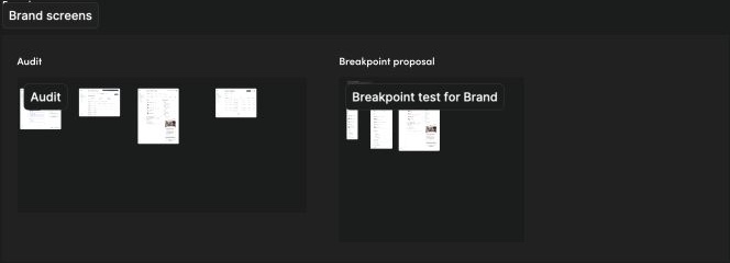 Brand product typography audit and breakpoint proposal