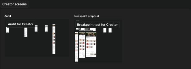 Creator product typography audit and breakpoint proposal